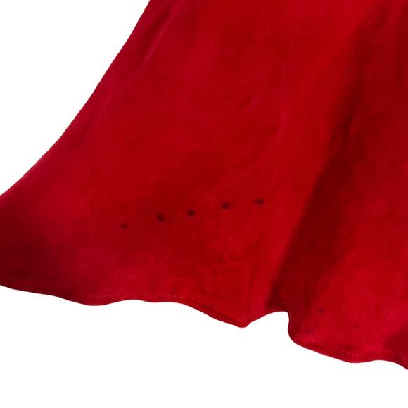 (Flawed) Karina Grimaldi Angelina Suede Mini Dress in Ruby NWT Small - Picture 6 of 14